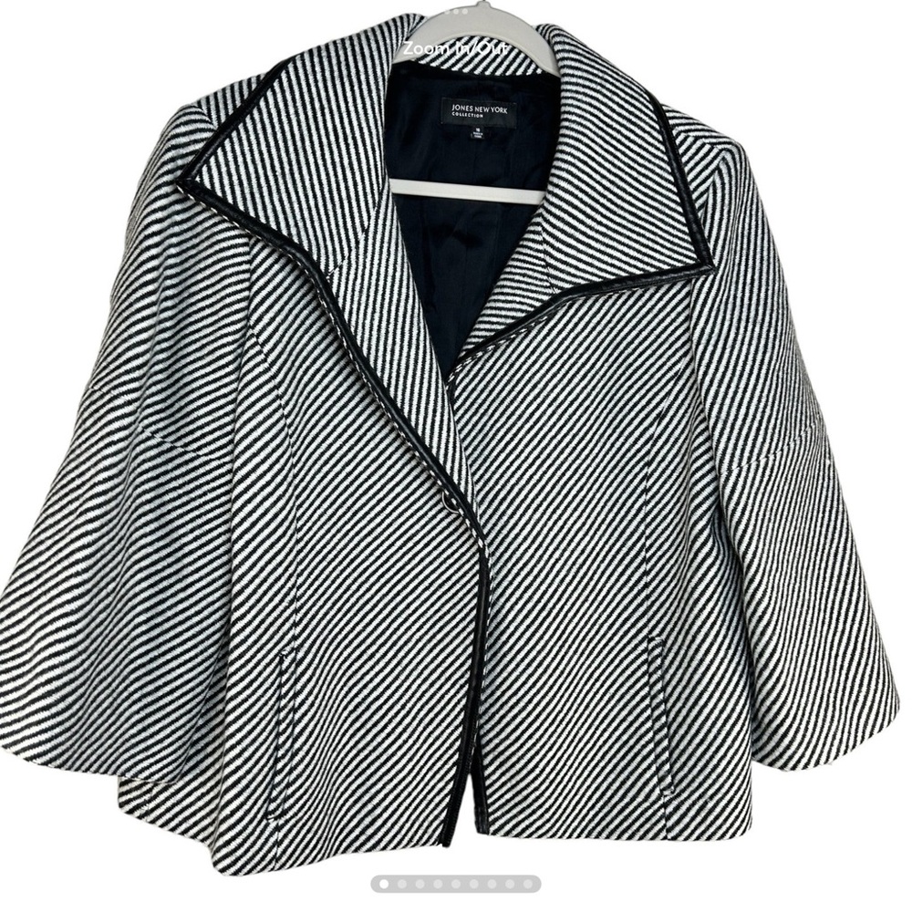 Jones New York Jacket 12 Wool Leather